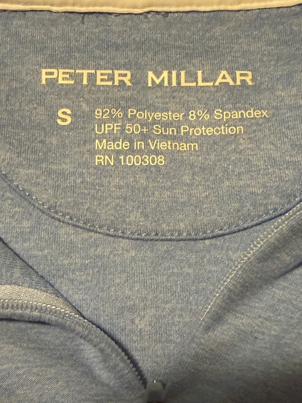 Peter Millar KALOS Golf Women's Perth Melange Raglan-Sleeve 1/4 Zip Blue Size S - Picture 4 of 10